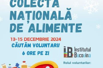 Asociația Institutul Bucovina caută voluntari pentru Colecta Națională de Alimente