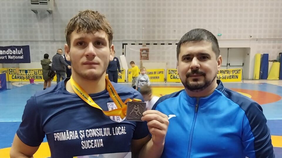 Iosif Zlotar alaturi de antrenorul Andrei Bolohan