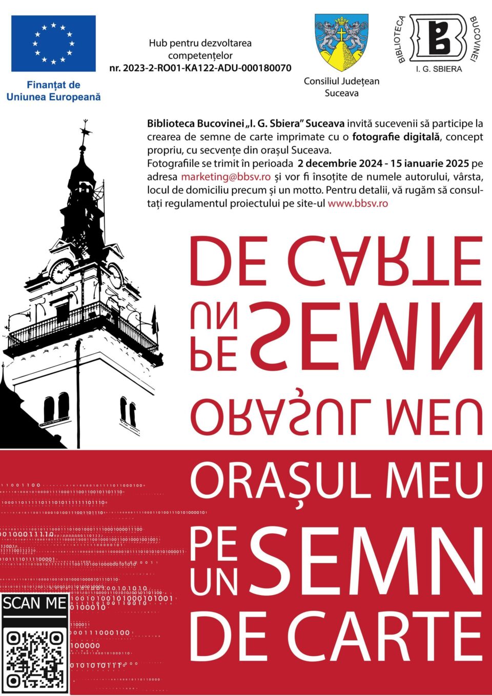 Concurs de fotografie digitală intitulat „Orașul meu pe un semn de carte”, inițiat de Biblioteca Bucovinei Suceava Concurs de fotografie digitală intitulat „Orașul meu pe un semn de carte”, inițiat de Biblioteca Bucovinei Suceava