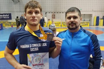 Iosif Zlotar alături de antrenorul Andrei Bolohan