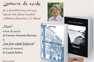 „Tăceri”, și „Am fost odată Ștefanist”, lansări de carte, joi, la Biblioteca Bucovinei