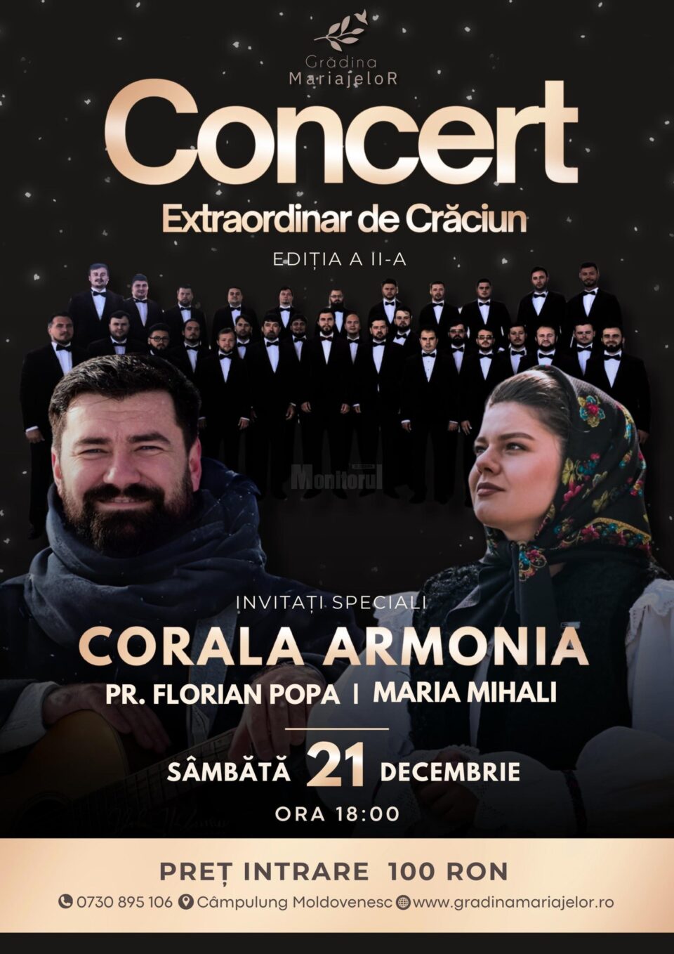 Concert extraordinar de Crăciun, ediția a II-a, la Grădina Mariajelor din Câmpulung Moldovenesc