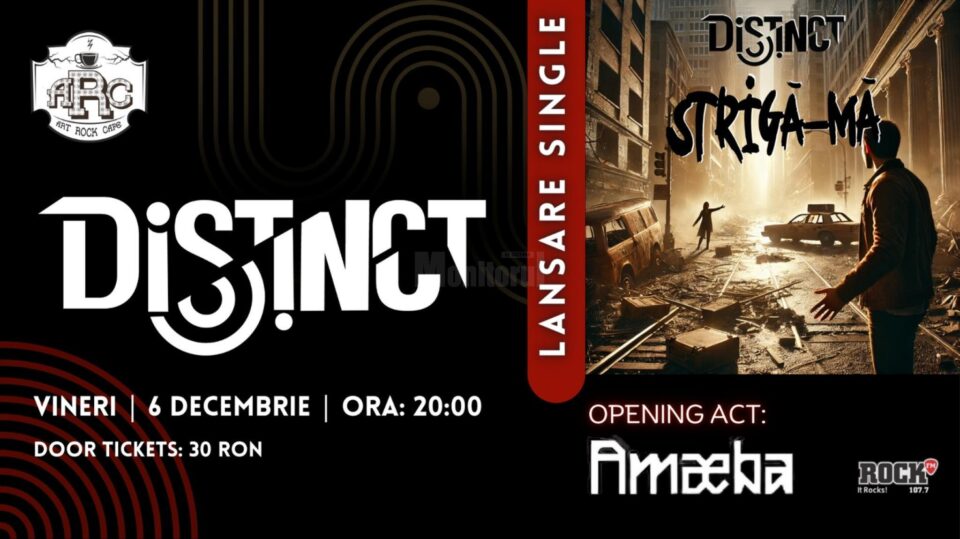 Trupa suceveană Distinct lansează un nou single într-un concert programat vineri, 6 decembrie Trupa suceveană Distinct lansează un nou single într-un concert programat vineri, 6 decembrie