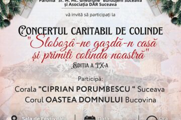 Parohia „Sf. Mare Mucenic Gheorghe” Burdujeni și Asociația „DAR” organizează un concert caritabil de colinde, la Gara Burdujeni