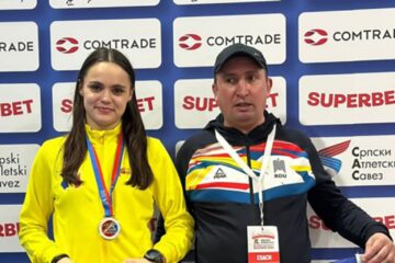 Claudia Costiuc alături de antrenorul Cristian Prâsneac