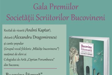 Gala Premiilor Societății Scriitorilor Bucovineni, vineri, la Biblioteca Bucovinei