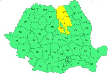 Cod galben de ninsori în Suceava, Neamț și Harghita