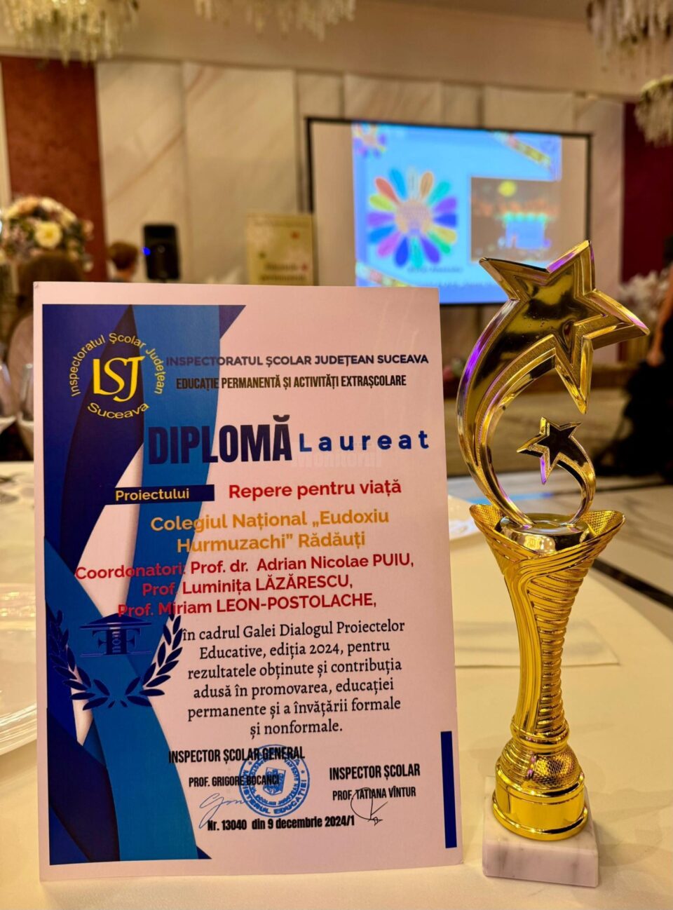 Proiectul „Repere pentru viață”, realizat de Colegiul „Eudoxiu Hurmuzachi”, premiat la Gala Dialogul Proiectelor Educative - 2024