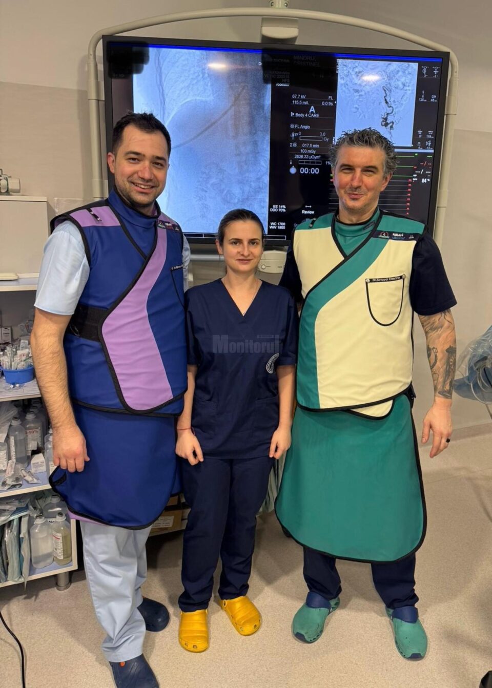 Echipa medicală formată din dr. Gabriel Mircea, dr. Alexandra Husar și dr. Dimitrie Siriopol