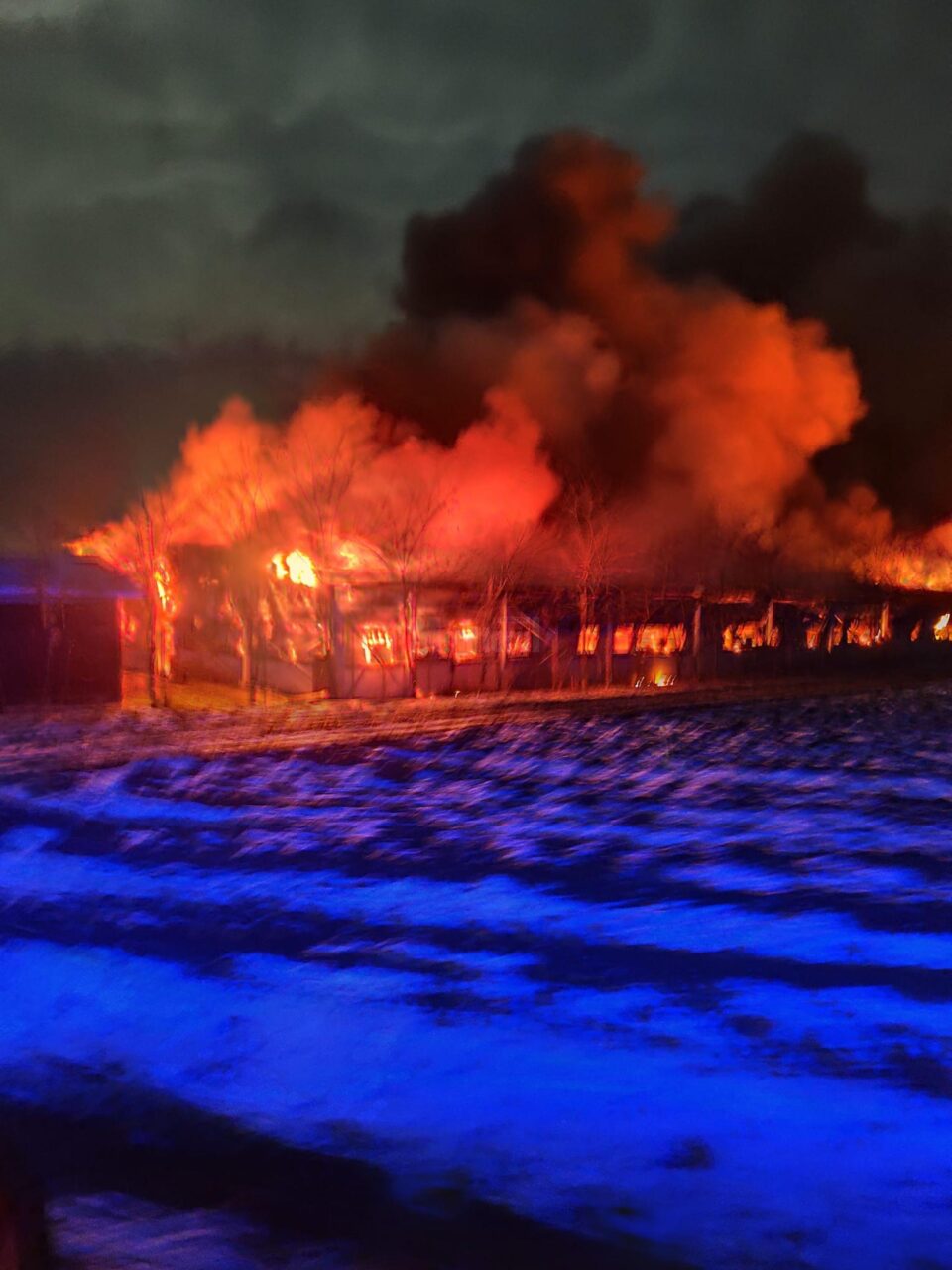 Incendiul de la ferma din satul Vornicenii Mici, comuna Moara
