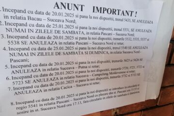 Lista cu trenurile anulate în perioada imediat următoare