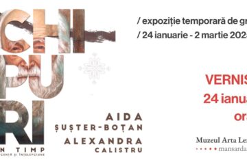 Expoziția temporară de grafică „Chipuri în timp - inocență și înțelepciune”, la Muzeul Arta Lemnului