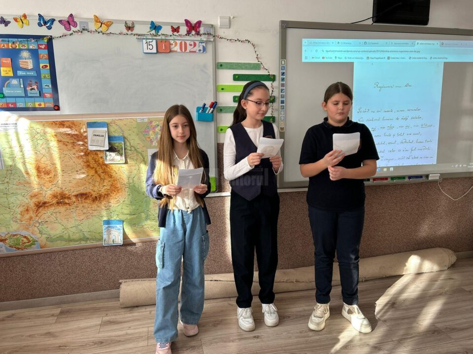 Proiectul educațional „Eminescu și eternul joc al muzelor”, la Școala Gimnazială „Miron Costin” Suceava