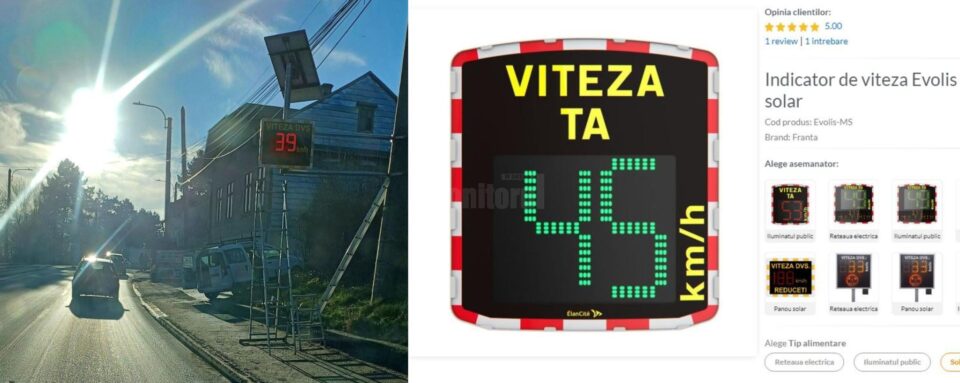 Indicatoare de viteză montate pe Calea Unirii, pe ambele sensuri de mers