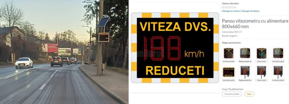 Indicatoare de viteză montate pe Calea Unirii, pe ambele sensuri de mers