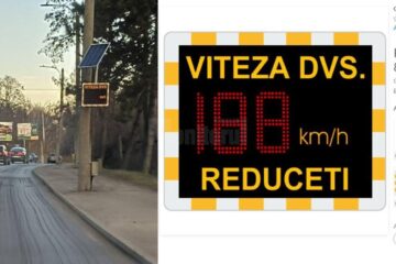 Indicatoare de viteză montate pe Calea Unirii, pe ambele sensuri de mers