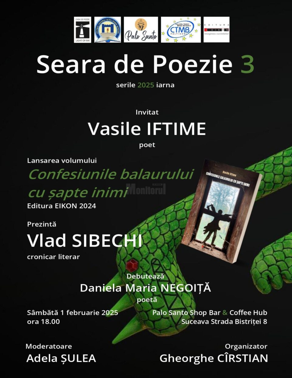 Poetul Vasile Iftime, invitatul unei noi ediții a evenimentului cultural „Seara de Poezie” Poetul Vasile Iftime, invitatul unei noi ediții a evenimentului cultural „Seara de Poezie”