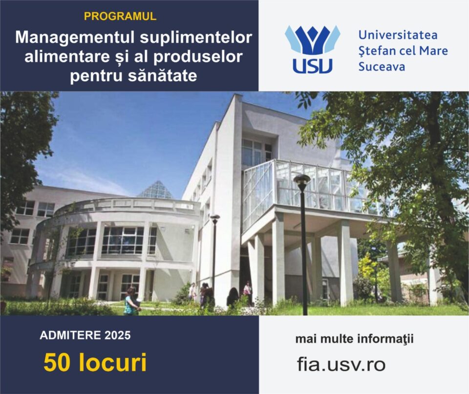 Program de Masterat în premieră națională la Facultatea de Inginerie Alimentară din USV Program de Masterat în premieră națională la Facultatea de Inginerie Alimentară din USV