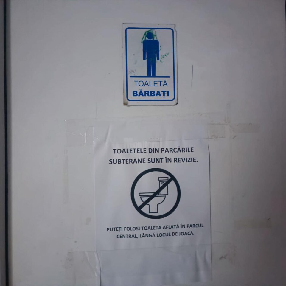 Toaletele din parcările subterane din Suceava, închise pentru curățenie generală și mici reparații Toaletele din parcările subterane din Suceava, închise pentru curățenie generală și mici reparații