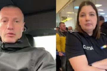 Sorin Mihalescul și ofițerul Oana Melinte