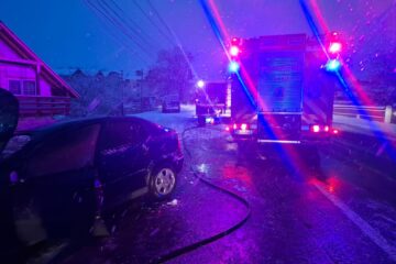 Accident urmat de incendiu