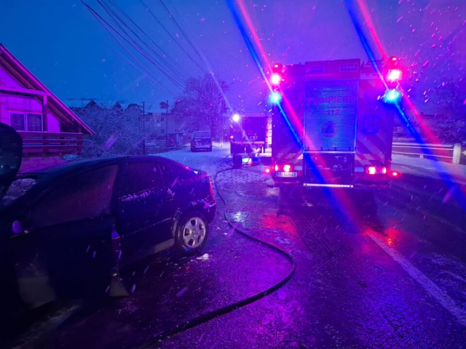 Accident urmat de incendiu