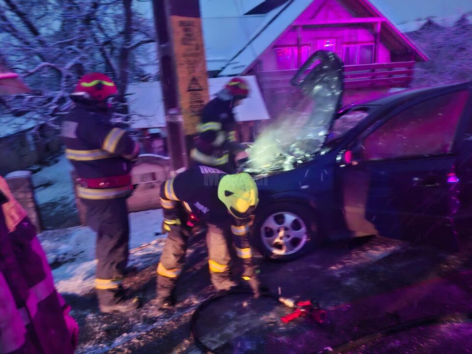 Accident urmat de incendiu