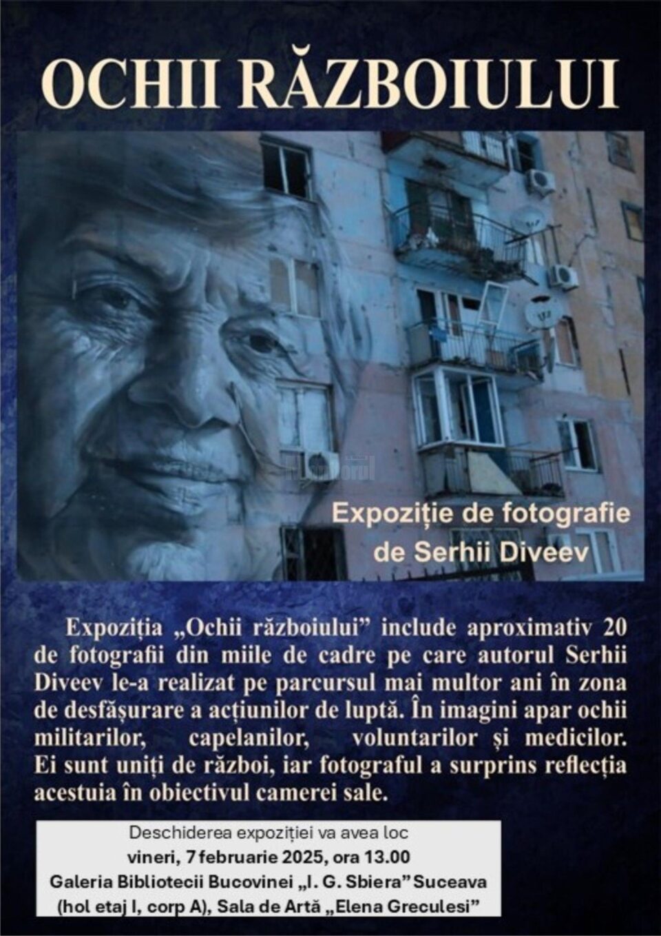 „Ochii războiului”, expoziție de fotografie de Serhii Diveev, la Biblioteca Bucovinei „I.G. Sbiera” „Ochii războiului”, expoziție de fotografie de Serhii Diveev, la Biblioteca Bucovinei „I.G. Sbiera”