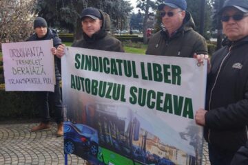 Sindicaliștii suceveni din transportul public la protestul organizat la Ploiești împotriva efectelor Ordonanței ”Trenuleț”