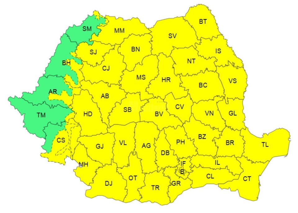 Cod galben de ger, în perioada19 - 24 februarie