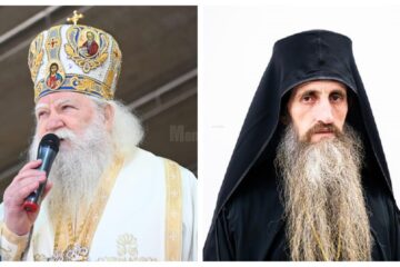 ÎPS Calinic, Arhiepiscop al Sucevei și Rădăuților, și noul stareț al Mănăstirii Sihăstria Putnei, Arhimandritul Iosif Onică