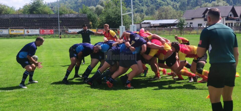 Fază de joc din meciul de rugby Humor – Suceava