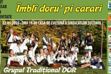 Grupul Tradițional Dor și artiștii Angelica Flutur, Călin Brăteanu și Grigore Gherman, în concert pe scena Casei de Cultură a Sindicatelor Suceava