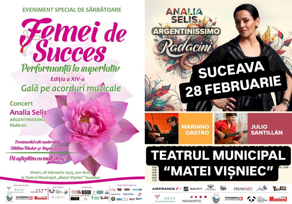 ”Femei de succes” și concert Analia Selis, astăzi, pe scena TMMVS