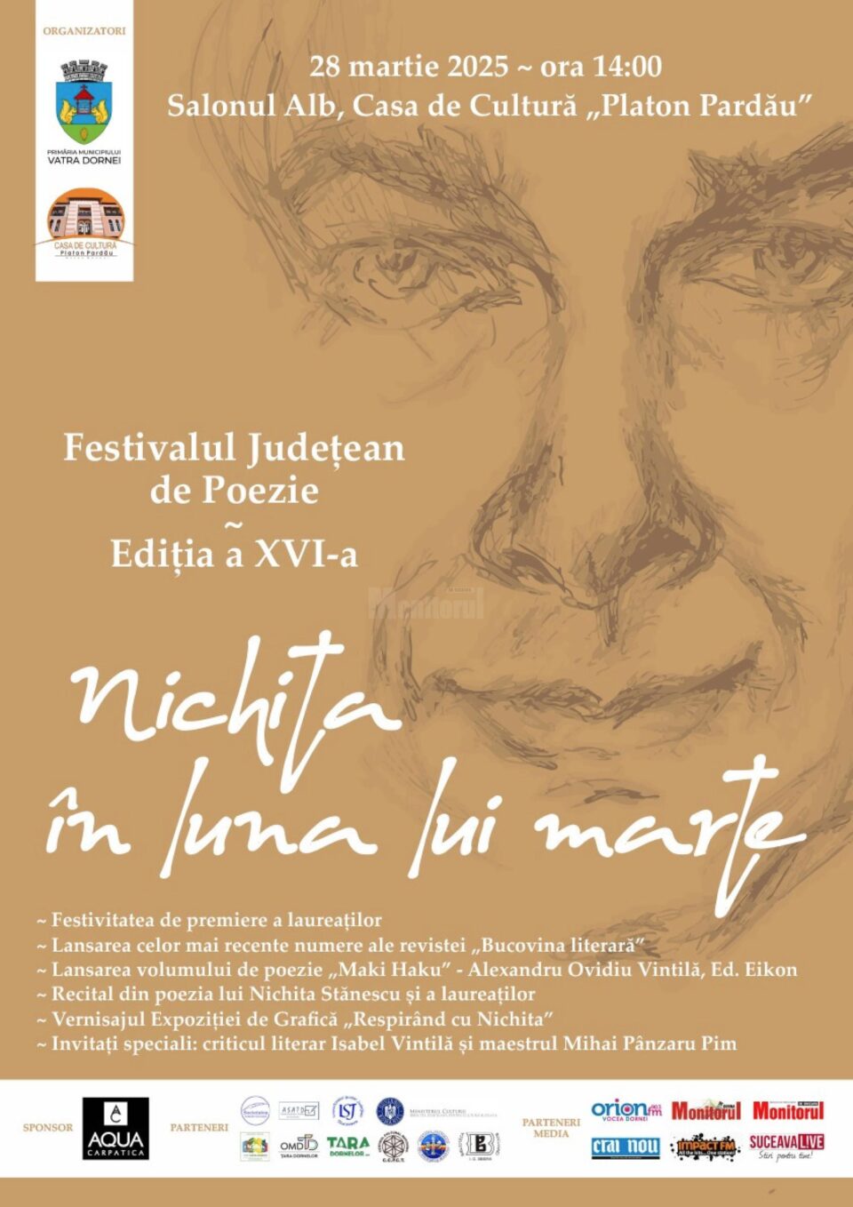 Festivalul județean de poezie „Nichita în luna lui Marte”, ediția a XVI-a, la Vatra Dornei Festivalul județean de poezie „Nichita în luna lui Marte”, ediția a XVI-a, la Vatra Dornei