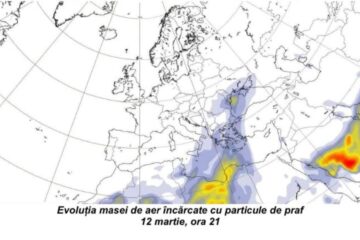 Evoluție nor de praf saharian - sursa ANM