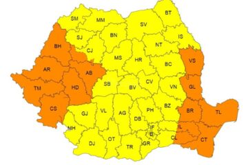 Cod galben de vreme rea, cu vânt puternic și chiar vijelii, în întreaga țară
