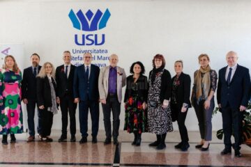 Reprezentanți ai USV și a Universității din Orebro, în cadrul vizitei primite la Suceava
