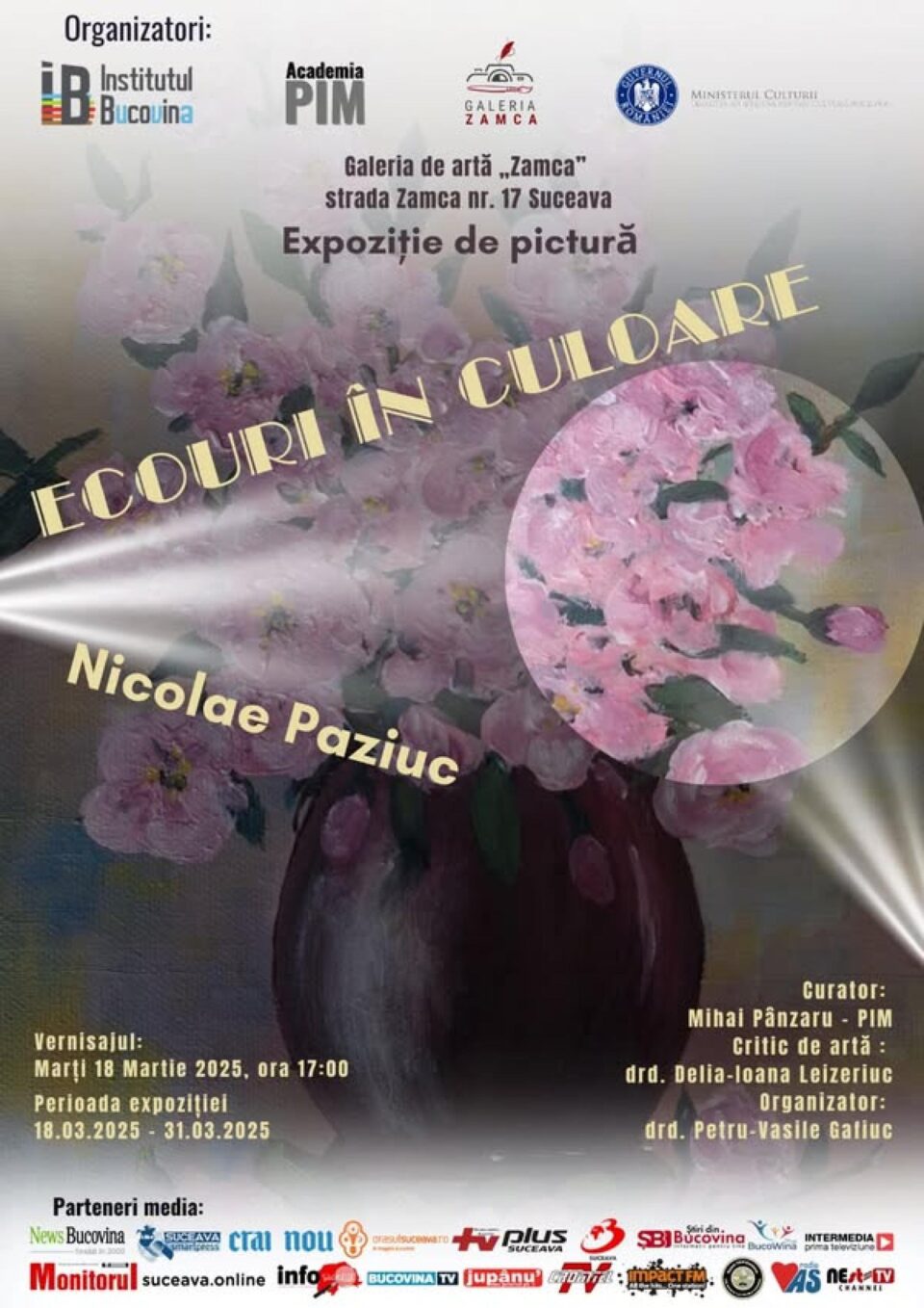 Expoziția de pictură „Ecouri în culoare”, realizată de Nicolae Paziuc, la Galeria de artă „Zamca” Expoziția de pictură „Ecouri în culoare”, realizată de Nicolae Paziuc, la Galeria de artă „Zamca”