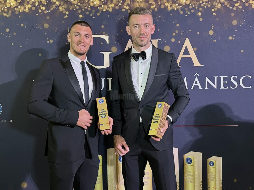 Andrei Cornea și colegul său de barcă, Florin Enache, s-au aflat printre laureații Galei Sportului Românesc