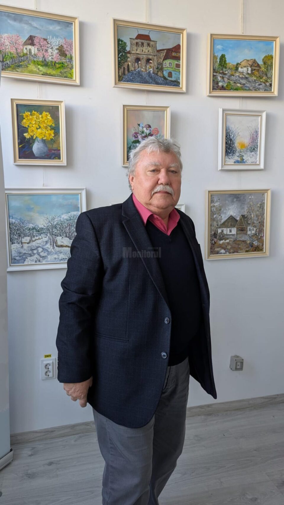 60 de tablouri, „ecouri în culoare”, expuse de Nicolae Paziuc, la Galeria „Zamca”. Prima expoziție, la 69 de ani