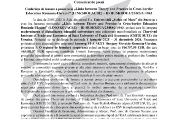 Conferința de lansare a proiectului „Links between Theory and Practice in Cross-border Education Romania-Ukraine” (LINKSROUACBE) – ID HUSKROUA/23/RS/3.1/043
