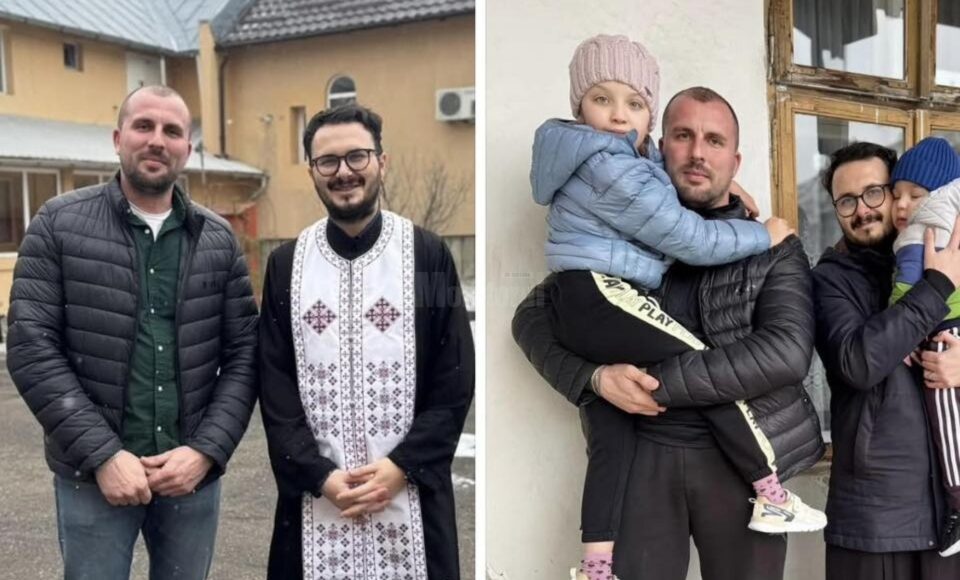 Preotul Alexandru Lungu, din Fălticeni, alături de polițistul Daniel Ceclan (Dani Cek)