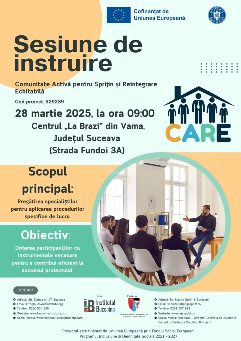 Sesiune de instruire a asistenților sociali și a pedagogilor implicați în proiectul „Comunitate Activă pentru sprijin și Reintegrare Echitabilă” Sesiune de instruire a asistenților sociali și a pedagogilor implicați în proiectul „Comunitate Activă pentru sprijin și Reintegrare Echitabilă”