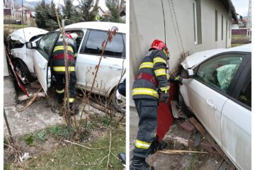 A pus la pământ 11 metri de gard și s-a oprit în peretele unei case, după un moment de neatenție la volan