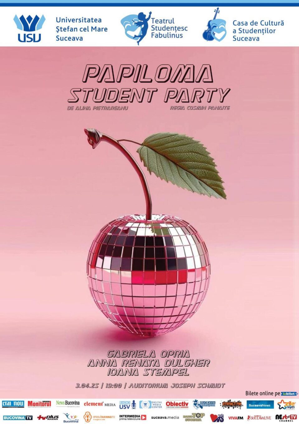 Teatrul Studențesc Fabulinus pregătește un nou spectacol, „Papiloma Student Party”