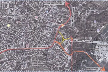 Amplasamentul complexului rezidențial în curs de autorizare la baza Parcului Șipote, pe strada Iancu Flondor