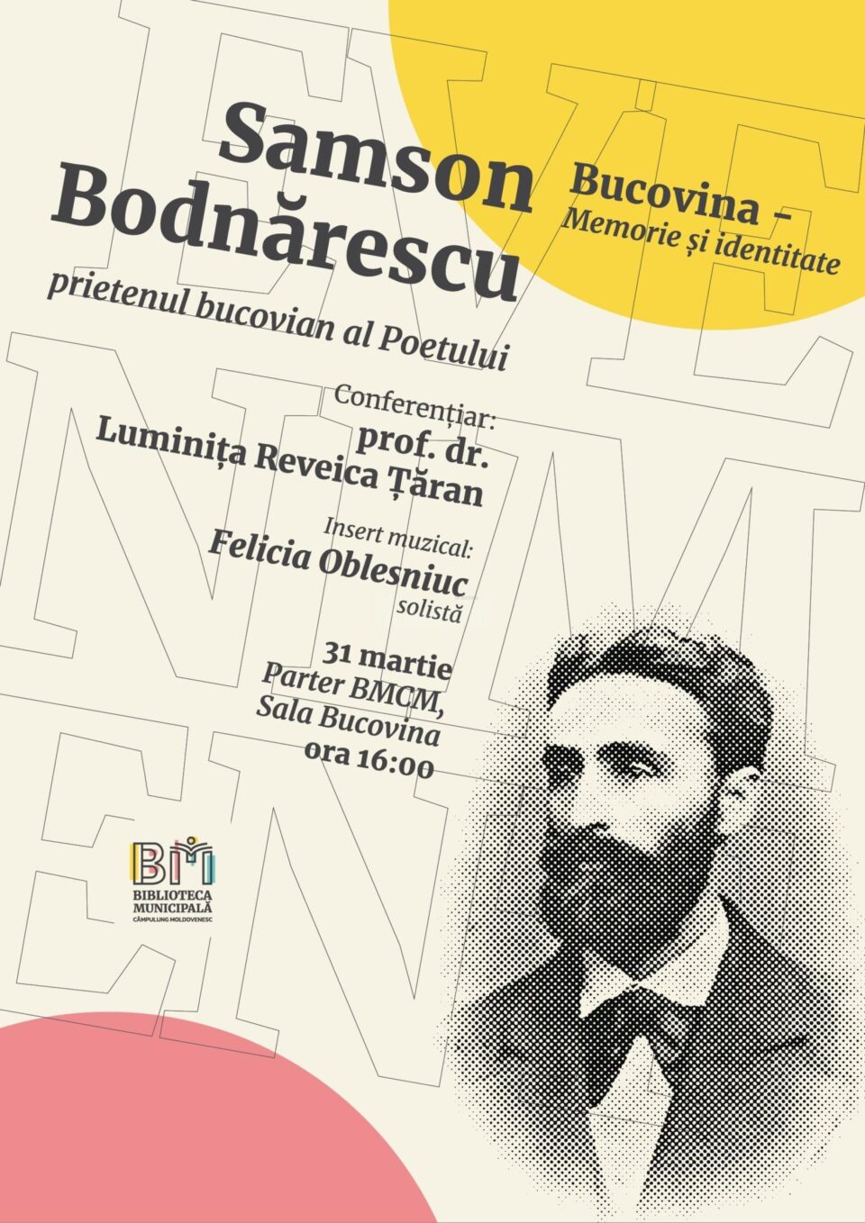 „Samson Bodnărescu, prietenul bucovian al Poetului”, conferință la Biblioteca Municipală Câmpulung Moldovenesc „Samson Bodnărescu, prietenul bucovian al Poetului”, conferință la Biblioteca Municipală Câmpulung Moldovenesc