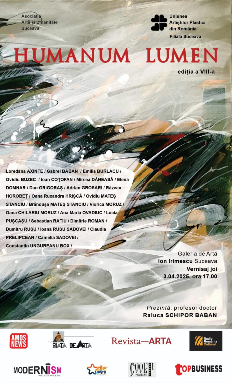 „Humanum Lumen”, ediția a VIII-a, la Galeria de Artă „Ion Irimescu” Suceava