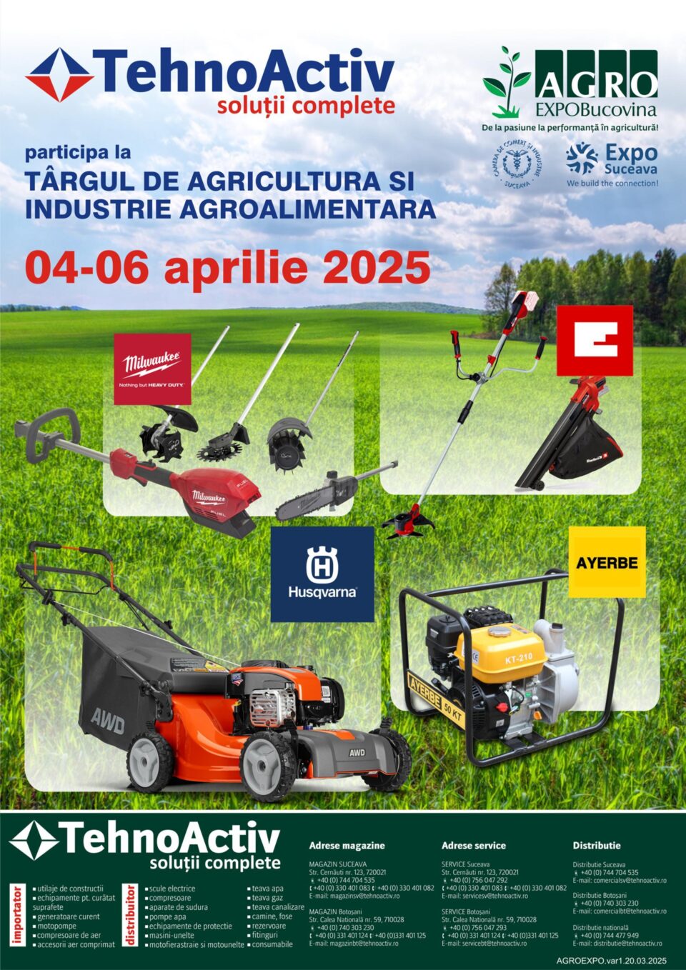 INVITAȚIE la AGRO EXPO BUCOVINA 2025 04-06 aprilie 2025